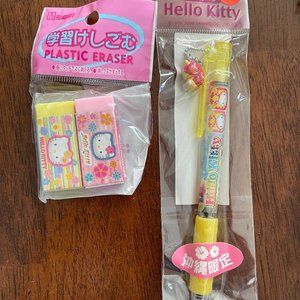 Hello Kitty Okinawa Limited ballpoint pen and erasers